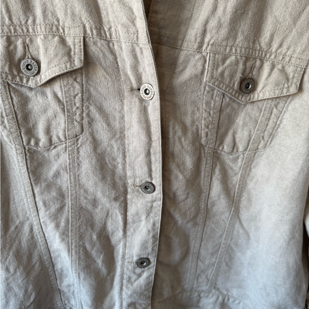 CONSIGNED—Vintage Eddie Bauer Beige Linen Jacket - Picture 6 of 8